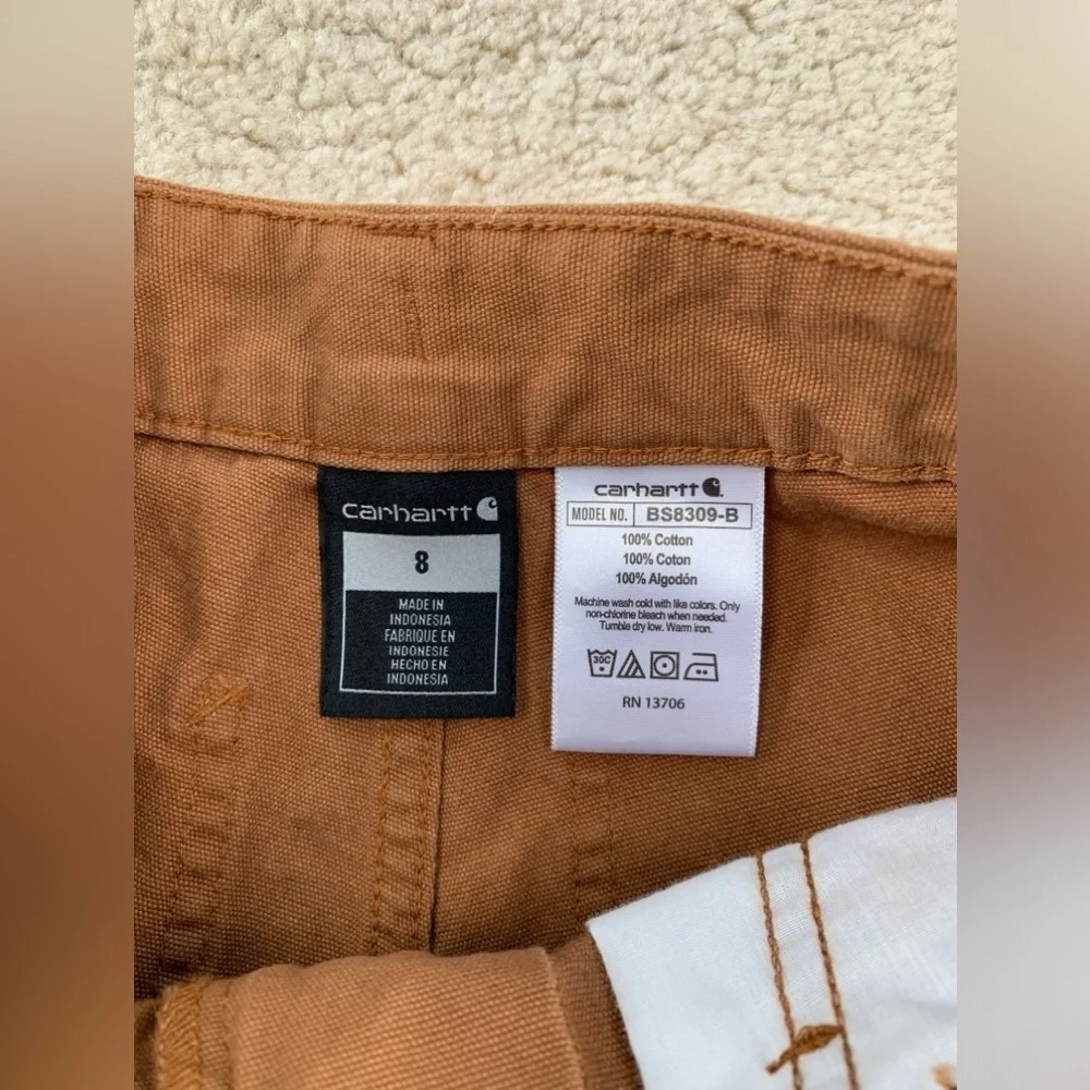 Carhartt Size 8 Tan Canvas Cargo Work Shorts